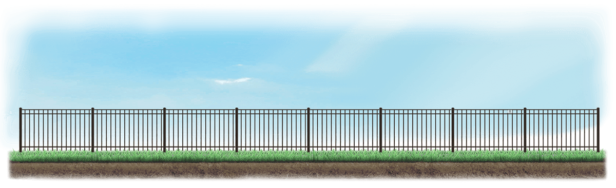 A level fence installed on level ground in Dallas, Texas