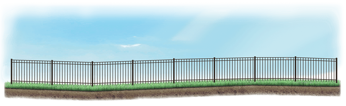 Racked Fence on Slightly Wavy Ground