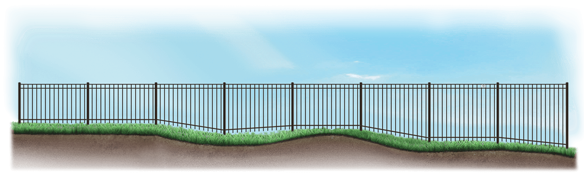 A level fence installed on uneven ground Dallas Texas