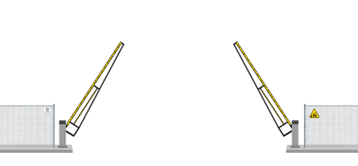 Automated Barrier Lift gate in open position