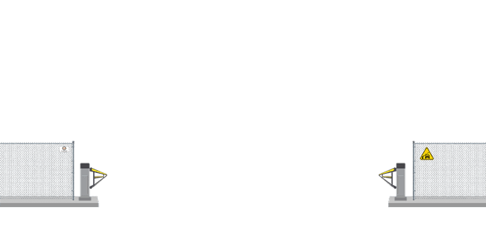 Automated Barrier swing gate  in open position