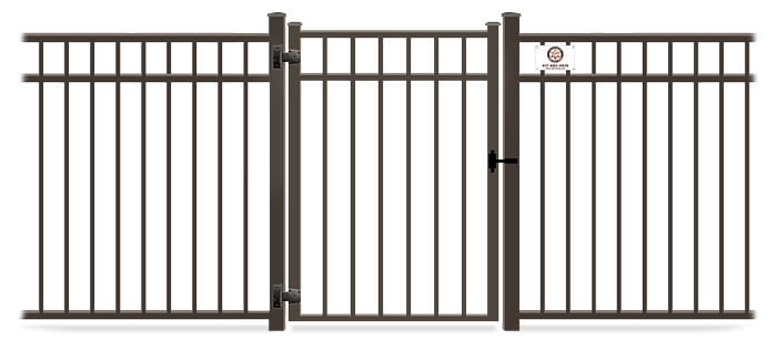 Metal gate in closed position
