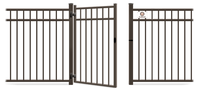 Metal gate in open position