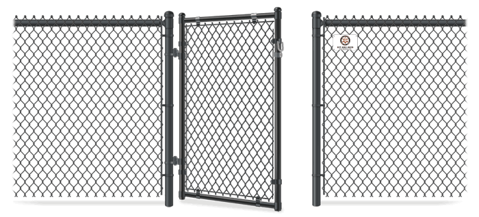 Chain Link gate in open position