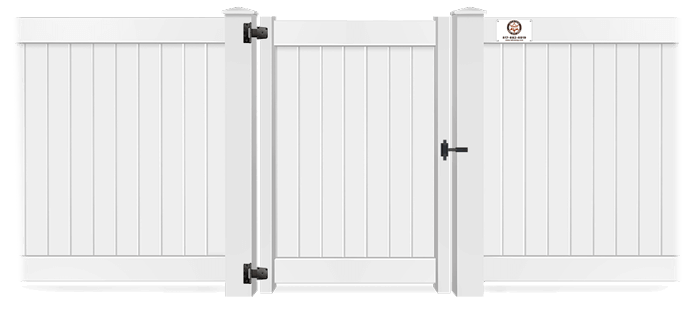 Vinyl gate in closed position