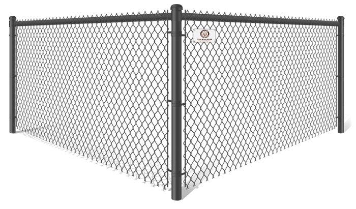 Black PVC-Coated commercial chain link fence company in Fort Worth, TX