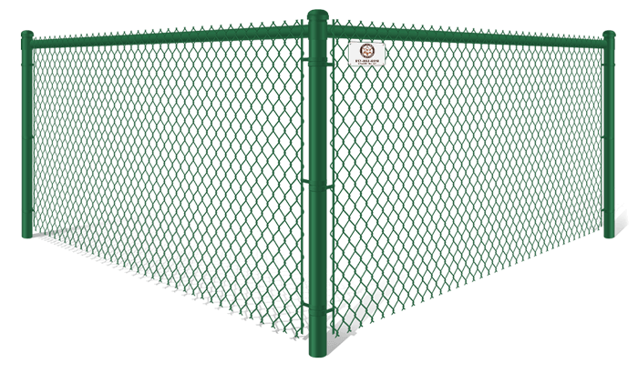 Green PVC-Coated commercial chain link fence contractor in Fort Worth, TX