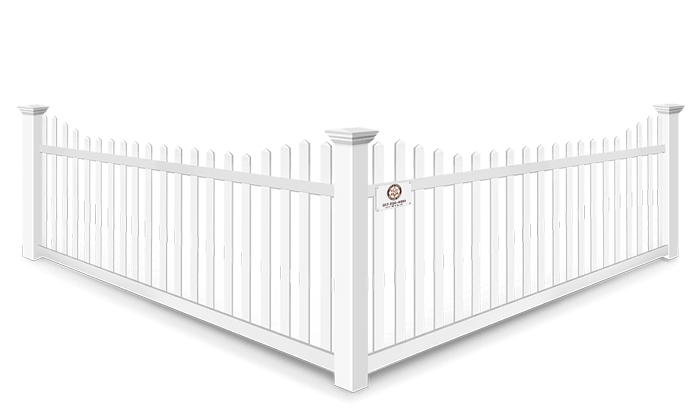 Stepped Picket vinyl fence contractor in Fort Worth, TX
